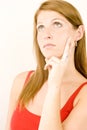 Woman deep in thought Royalty Free Stock Photo