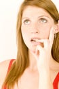 Woman deep in thought Royalty Free Stock Photo