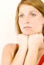 Woman deep in thought Royalty Free Stock Photo