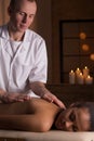 Woman and deep tissue massage Royalty Free Stock Photo