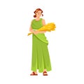 Woman Demeter Ancient Greek God and Deity as Figure from Mythology Vector Illustration