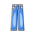 woman denim pants color icon vector illustration