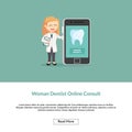 Woman dentist with online consult