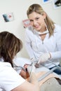 Woman at the dentist visit