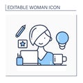 Woman designer line icon