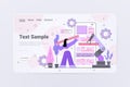 woman developer with robotic hand creating mobile website ui web application development program software optimization Royalty Free Stock Photo