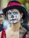 Woman in Dia De Los Muertos Makeup Royalty Free Stock Photo