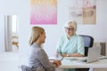 Woman in dietician`s office