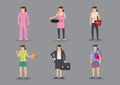 Woman in Different Outfits for Different Roles and Responsibilit