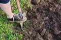 Woman digging garden beds Royalty Free Stock Photo