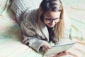 Woman with digital tablet