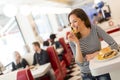 Woman in the diner Royalty Free Stock Photo