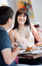 Woman Dining with Partner Royalty Free Stock Photo