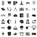 Woman dispatcher icons set, simple style