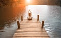 Woman do yoga outdoor. Woman exercising yoga Royalty Free Stock Photo