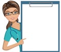 Woman Doctor big Blank Folder Isolated Royalty Free Stock Photo