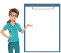 Woman Doctor Blank Folder Isolated