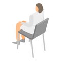 Woman doctor on chair icon, isometric style Royalty Free Stock Photo