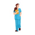 Woman Doctor Character as Professional Hospital Worker with Clipboard Vector Illustration Royalty Free Stock Photo