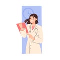 Woman Doctor Character as Professional Hospital Worker with Clipboard Vector Illustration Royalty Free Stock Photo