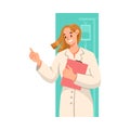 Woman Doctor Character as Professional Hospital Worker with Clipboard Vector Illustration Royalty Free Stock Photo