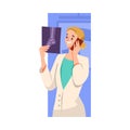 Woman Doctor Character as Professional Hospital Worker with X-ray Vector Illustration Royalty Free Stock Photo