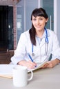 Woman Doctor chart Royalty Free Stock Photo