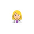 Woman doctor emoticon illustration icon