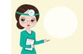 A woman doctor gives advice. Vector illustration