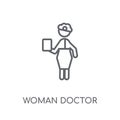 Woman Doctor linear icon. Modern outline Woman Doctor logo conce