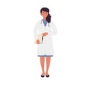 Woman doctor with medical checklist