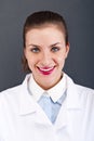 Woman Doctor over dark background Royalty Free Stock Photo