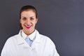 Woman Doctor over dark background Royalty Free Stock Photo