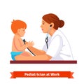 Woman doctor paediatrician examines a child Royalty Free Stock Photo