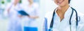 Woman doctor standingat hospital