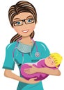 Woman Doctor Surgeon Newborn