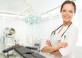 Woman doctor in surgery room Royalty Free Stock Photo