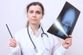 Woman doctor with xray