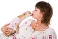 Woman with dog Royalty Free Stock Photo