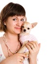 Woman with dog Royalty Free Stock Photo