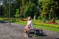 Woman and dog - Cavalier King Charles Spaniel Royalty Free Stock Photo