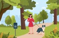 Woman with dog in park Royalty Free Stock Photo