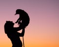 Woman and Dog Silhouette Royalty Free Stock Photo