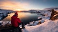 Frozen Horizon: Captivating Sunrise And Lake In Iceland