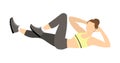 Woman doing abs exercises.