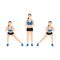 Woman doing Alternating side lunge exercise.