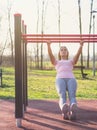 Woman Doing Australian Pull Ups