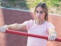 Woman Doing Australian Pull Ups