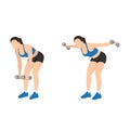 Woman doing Bent over lateral raise exercise