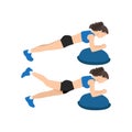 Woman doing Bosu ball plank leg lift exercise